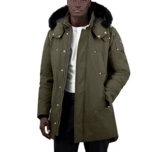 Moose knuckles sterling parka mens green black fur coat jacket xl